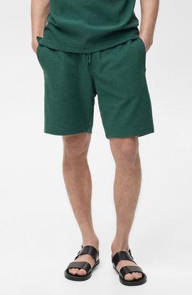 MANGO MANGO Textured Cotton Bermuda Shorts