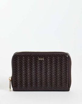 Mango Mango textured faux leather wallet in brown