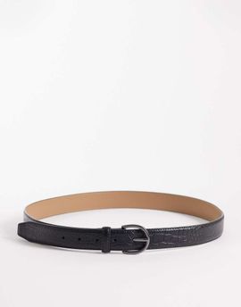 Mango Mango textured leather belt in black
