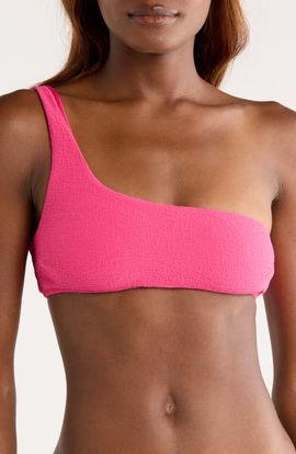 MANGO MANGO Textured One-Shoulder Bikini Top