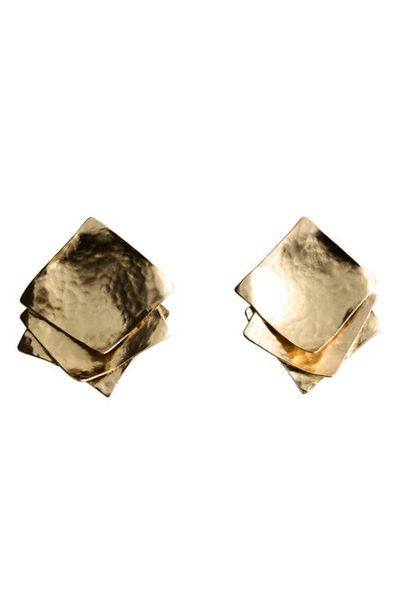 MANGO MANGO Textured Square Relief Earrings