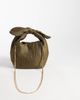 Mango Mango tie detail purse in moss-Green - 4