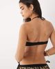 Mango Mango tie neck bikini top with gold accents in black - 4
