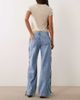 Mango Mango tie side leg detail straight leg jean in light blue - 3