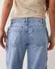 Mango Mango tie side leg detail straight leg jean in light blue - 4