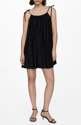 MANGO MANGO Tie Strap Shift Minidress