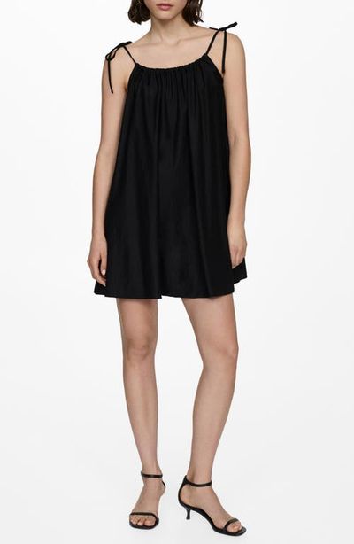 MANGO MANGO Tie Strap Shift Minidress