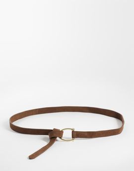 Mango Mango tie waist belt in brown