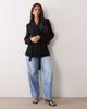 Mango Mango tie waist blazer in black - 2
