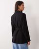 Mango Mango tie waist blazer in black - 4
