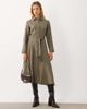 Mango Mango tie waist midi shirt dress in green stripes - 1