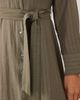 Mango Mango tie waist midi shirt dress in green stripes - 2