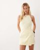 Mango Mango tie waist mini dress in pastel yellow - 2