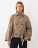 Mango Mango tie waist trench coat in beige plaid print-Neutral - 1