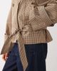 Mango Mango tie waist trench coat in beige plaid print-Neutral - 2