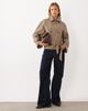 Mango Mango tie waist trench coat in beige plaid print-Neutral - 3