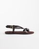 Mango Mango toe detailing flat sandals in chocolate-Brown - 1