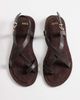 Mango Mango toe detailing flat sandals in chocolate-Brown - 2