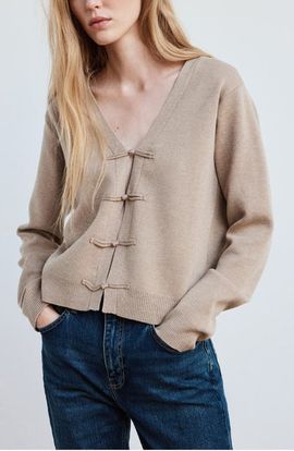 MANGO MANGO Toggle Front Knit Cardigan