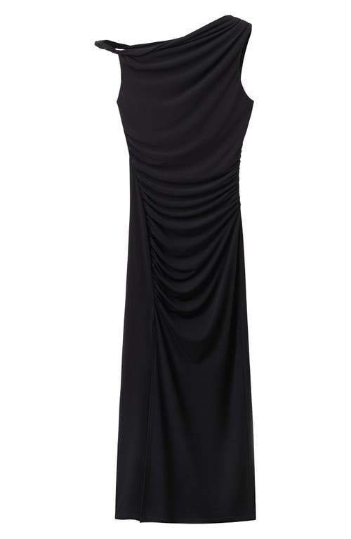 MANGO MANGO Tory Ruched One-Shoulder Midi Dress