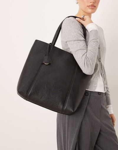 Mango Mango tote bag with charm detail in black