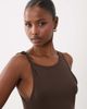 Mango Mango twist strap jersey midi dress in brown - 2