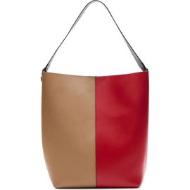 MANGO MANGO Two-Tone Leather Shoulder Bag
