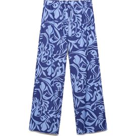 MANGO MANGO Two-Tone Print Cotton Pants