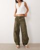 Mango Mango utility jeans in khaki-Green - 1