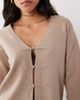 Mango Mango v neck knit cardigan with mandarin buttons in light brown - 3