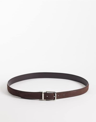 Mango Mango vintage look 100% leather belt in brown