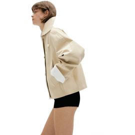 MANGO MANGO Waxed Short Trench Coat
