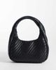 Mango Mango weaved faux leather hand bag in black - 1