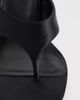 Mango Mango wedge heeled flip flops in black - 4
