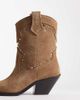 Mango Mango western embellished boots in brown - 4