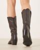 Mango Mango western heeled boots in brown - 3