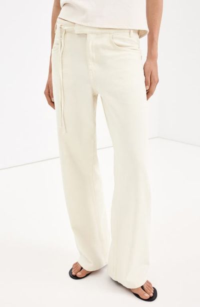 MANGO MANGO Wide Leg Cotton & Linen Jeans