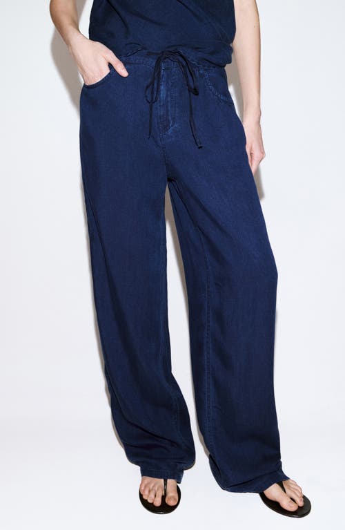 MANGO MANGO Wide Leg Tie Waist Pants