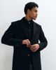 Mango Mango wool mix classic tailored coat in black - 1