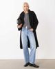 Mango Mango wool mix double breasted midi coat in black - 1