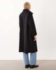 Mango Mango wool mix double breasted midi coat in black - 2