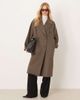 Mango Mango wool mix double breasted midi coat in light brown - 1