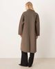 Mango Mango wool mix double breasted midi coat in light brown - 4