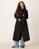 Mango Mango wool mix longline tie vest in black - 1