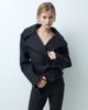 Mango Mango wool mix sculpted belted short jacket in black - 2