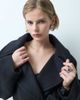 Mango Mango wool mix sculpted belted short jacket in black - 3