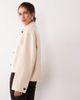 Mango Mango wool mix short jacket in ecru-NEUTRAL - 4