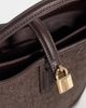 Mango Mango woven bucket bag with buckle in dark brown - 3