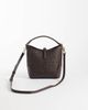 Mango Mango woven bucket bag with buckle in dark brown - 4