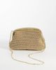 Mango Mango woven clutch purse in gold - 3